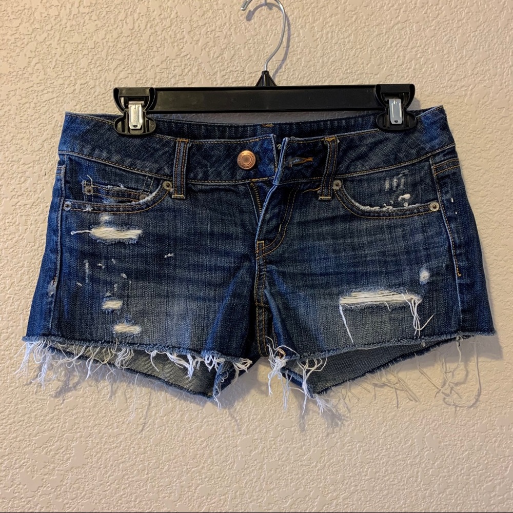 American Eagle Medium/Dark Wash Jean Shorts